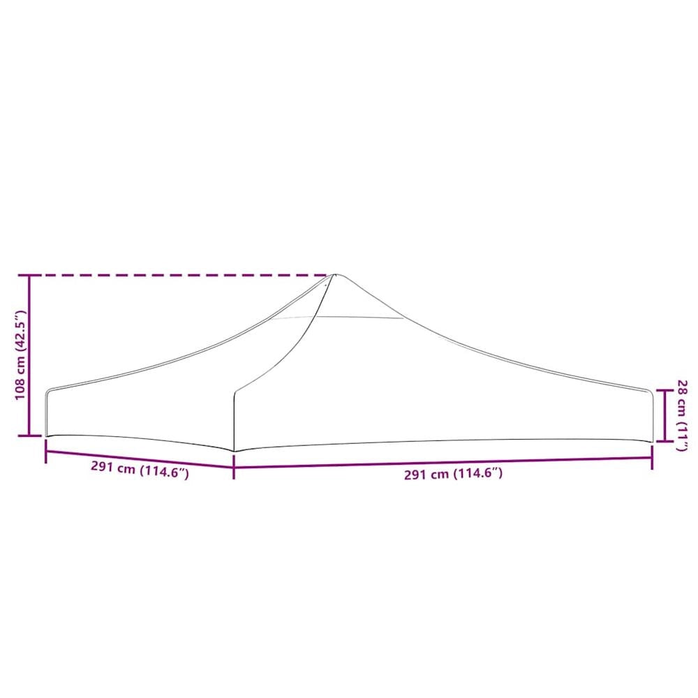 Tetto per Tendone per Feste 3x3 m Verde 270 g/m²