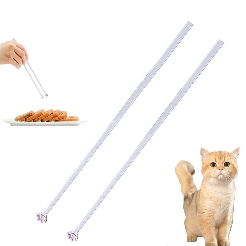 Bastoncini da cibo con motivo a impronta di gatto, 20 cm, antiscivolo, riutilizzabili