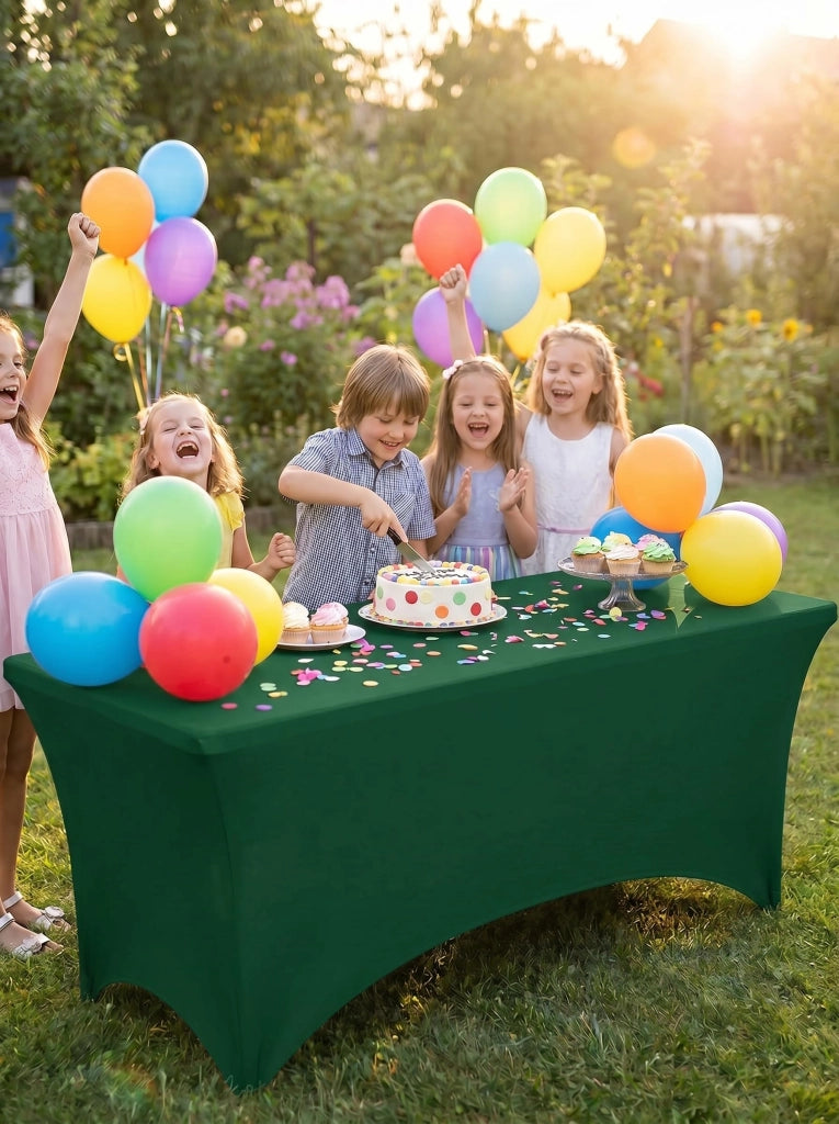 Tovaglia in Spandex, confezione da 2, lunghezza 6 piedi, verde smeraldo, elasticizzata, rettangolare