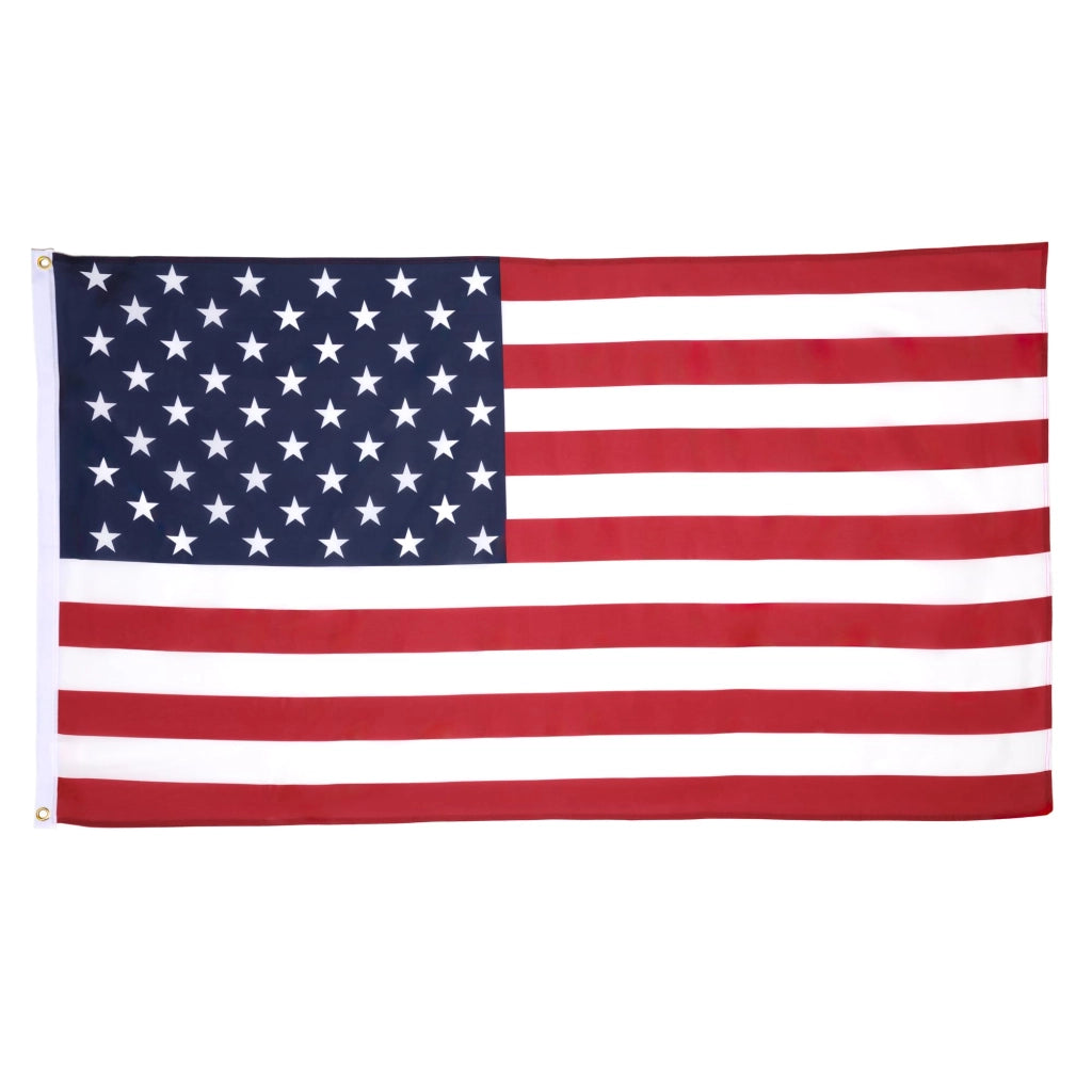 2 bandiere americane, dimensioni 90x60 cm, in poliestere 100D, con anelli
