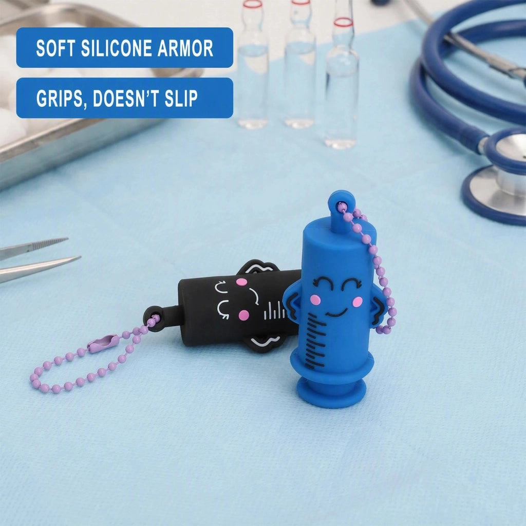 2 aprisottiglie in silicone, colore nero e blu scuro