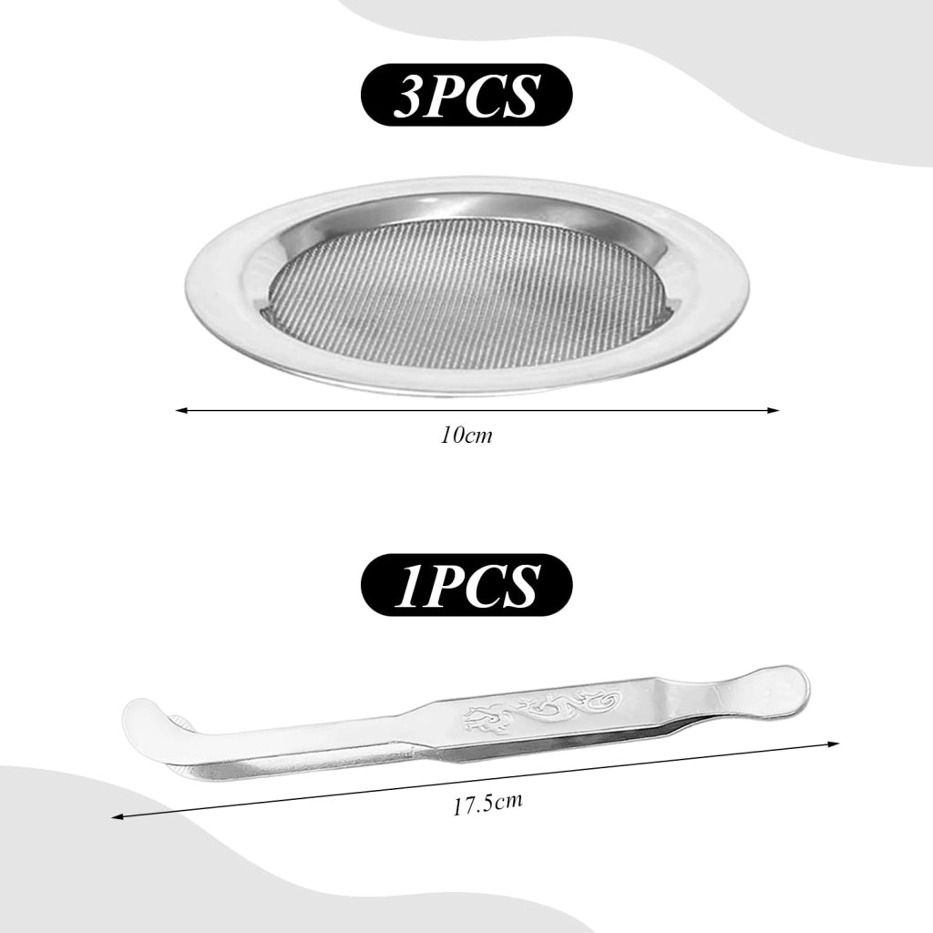 Set da 3 pezzi per affumicatura, composto da: contenitore in acciaio inossidabile, setaccio per le ceneri e contenitori, con pinzetta