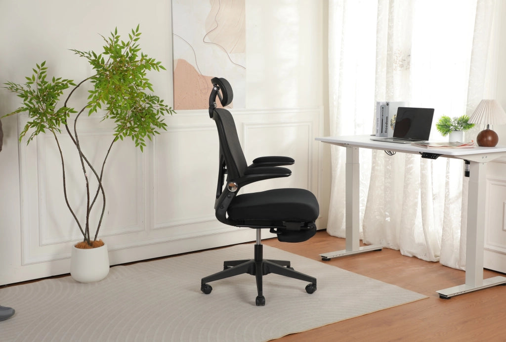 Sedia da ufficio ergonomica 62 x 48,5 x 129 cm nera, seduta in schiuma pieghevole