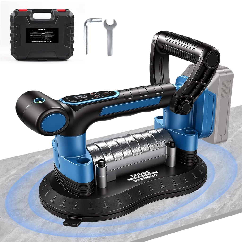 Vibratore per piastrelle a batteria 2-in-1, con ventosa, 9 livelli di vibrazione, capacità di carico 400 kg