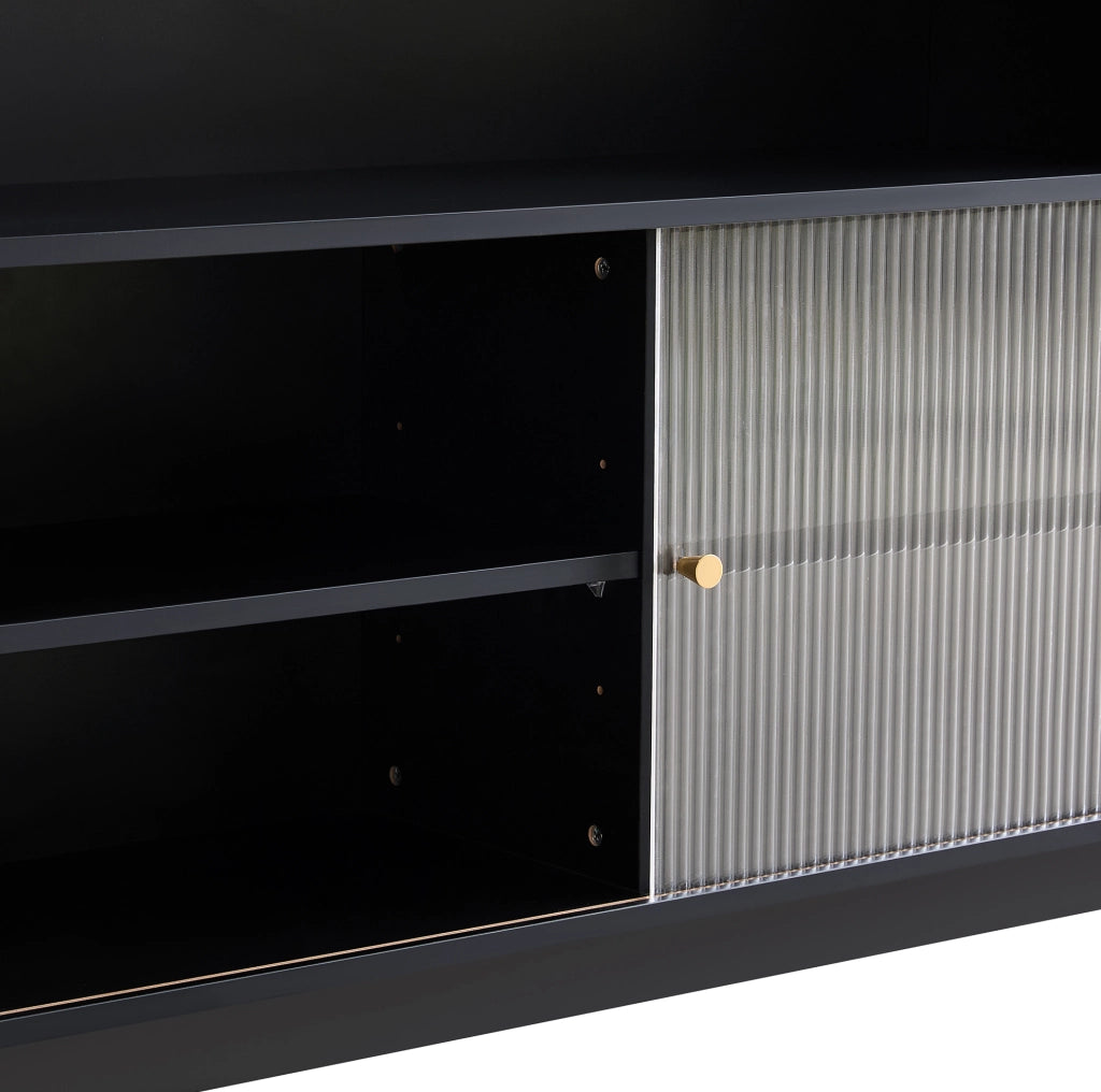 Tavolo bar girevole 360° con LED e vano contenitore nero