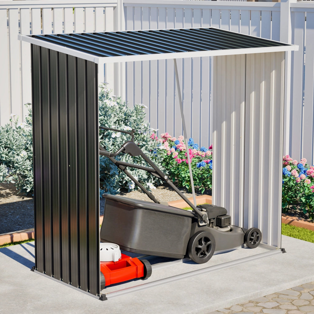 Porta legna da ardere in acciaio zincato con tetto inclinato; capacità 1;76 m³; 172 cm