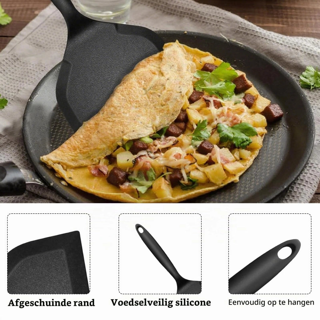 Due spatole in silicone, rivestite antiaderente, resistenti al calore, colore nero