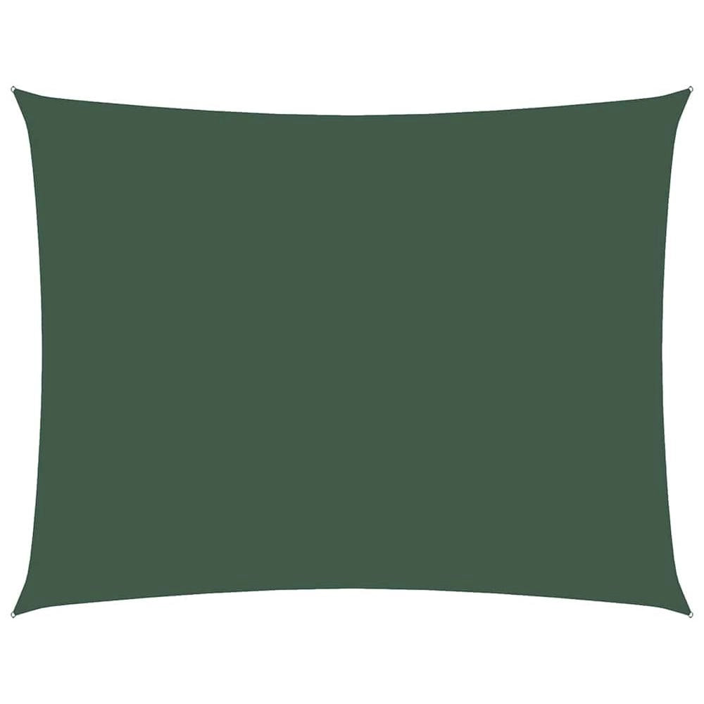 Parasole a Vela Oxford Rettangolare 3,5x5 m Verde Scuro