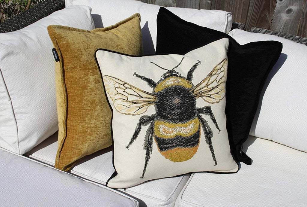 Cuscino decorativo, 43x43 cm, misto cotone, motivo floreale, Queen Bee
