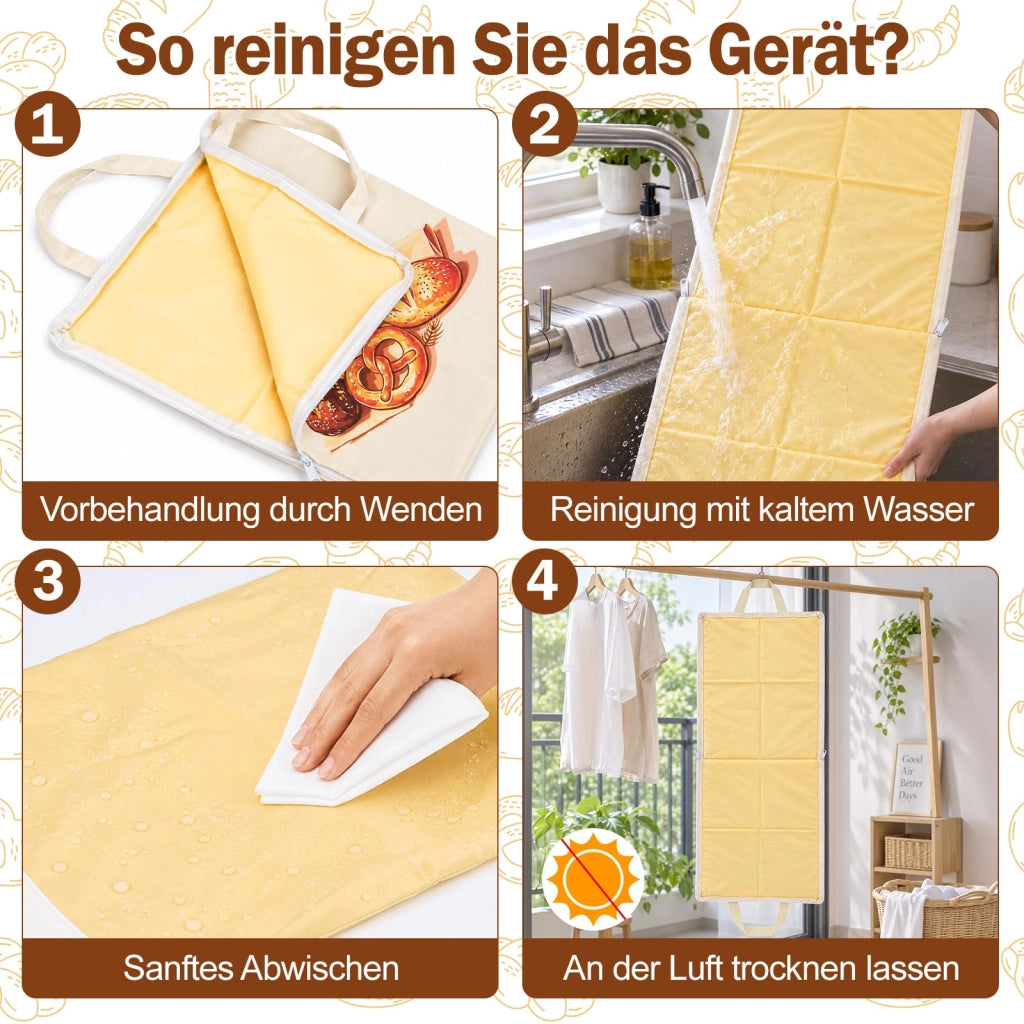Set di 2 sacchetti per pane in cera d'api, dimensioni 43x33 cm, riutilizzabili