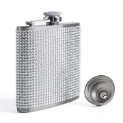 Borraccia da cintura da 6 oz in acciaio inossidabile, con decorazioni in strass, inclusa una imbuto