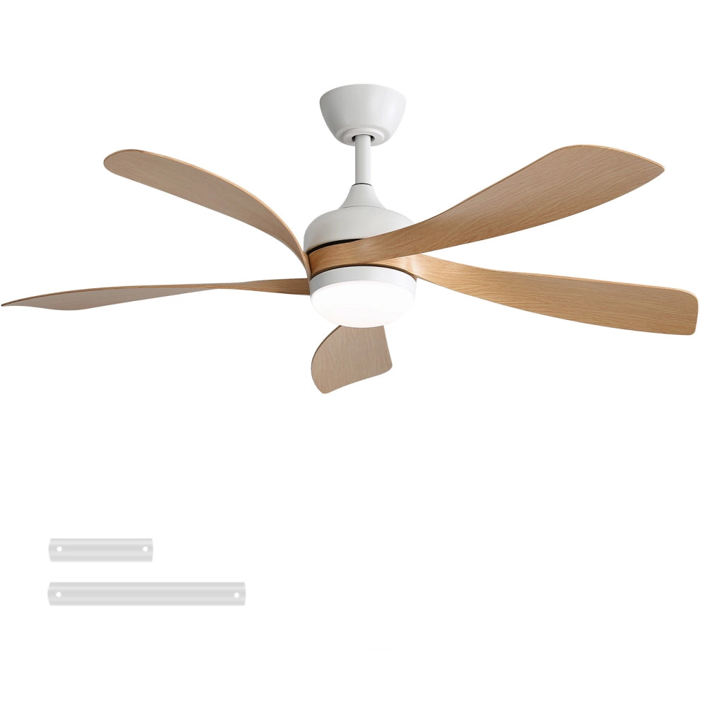 Ventilatore da soffitto 42 pollici con LED dimmerabile e telecomando in ABS bianco
