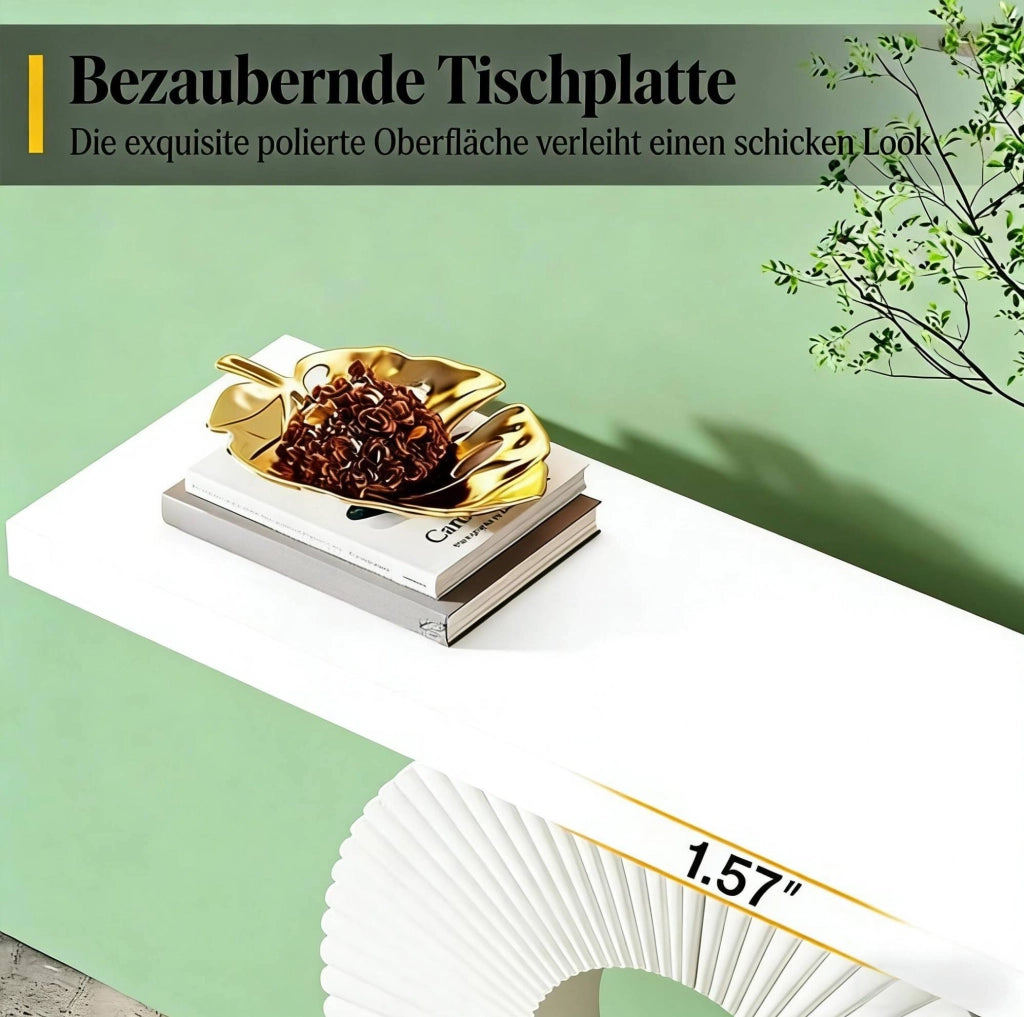 Consolle da ingresso 100x30x79 cm in MDF e metallo bianco, design moderno