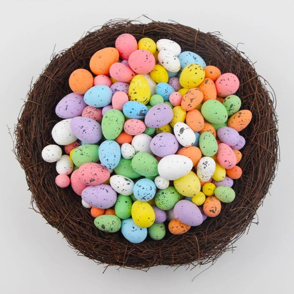 Mini uova di schiuma, colorate, 50 pezzi, ideali per creare decorazioni pasquali