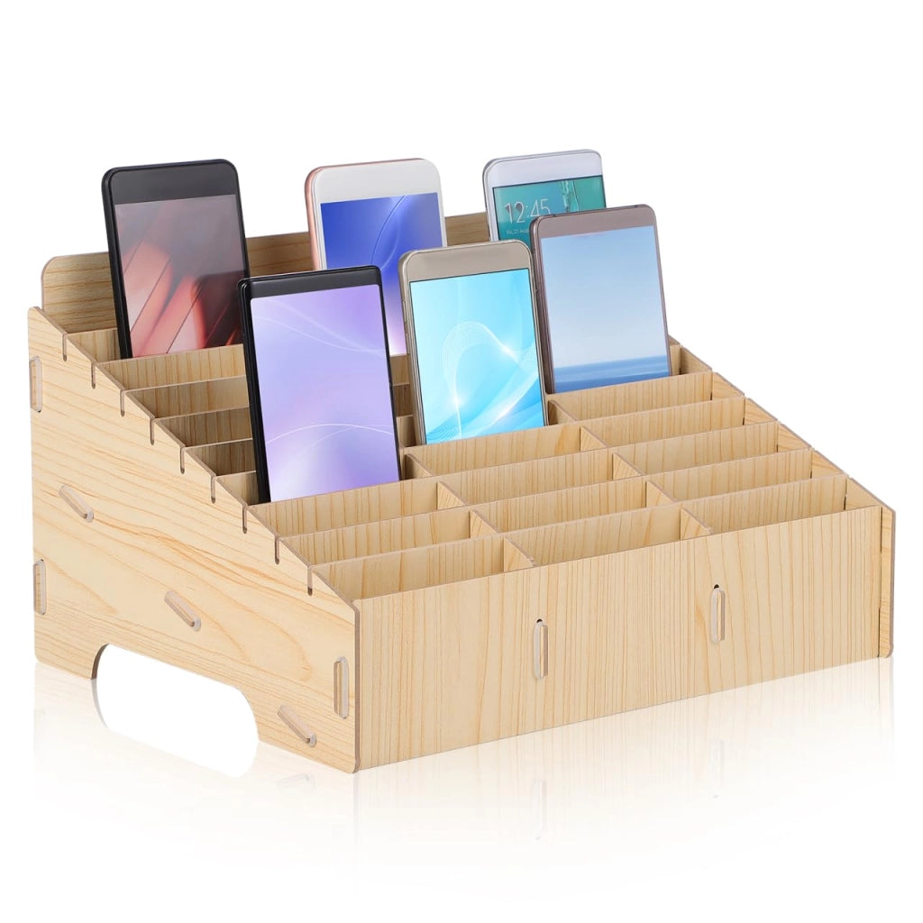 Scatola di legno per l'organizzazione, con 30 scomparti, dimensioni 31,5 x 23,5 cm