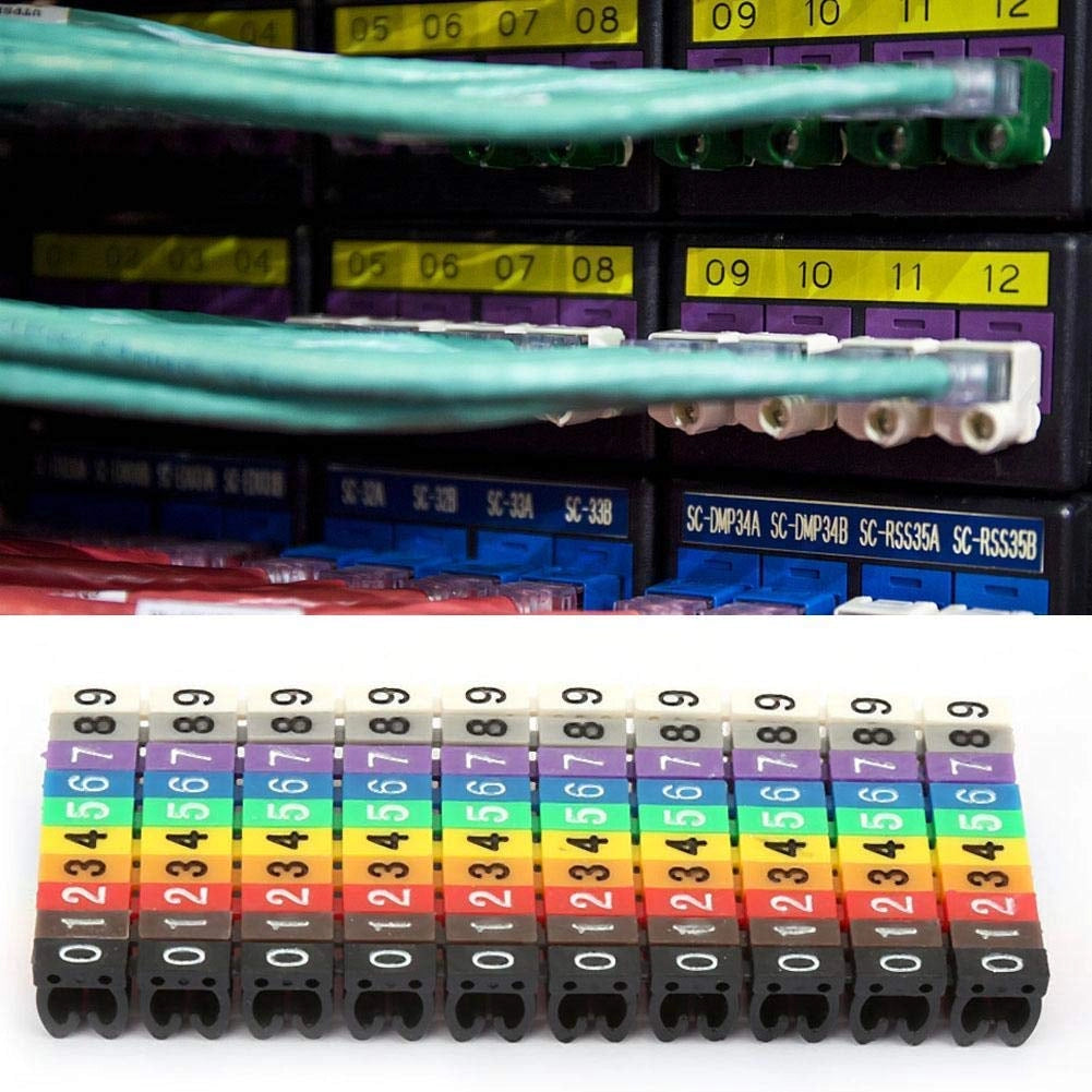 Etichette per cavi, 100 pezzi, 4 mm, colorate, in plastica, per cavi