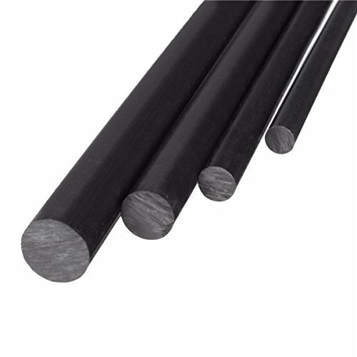 Astina in acetal, nera, diametro 10 mm, lunghezza 200 mm