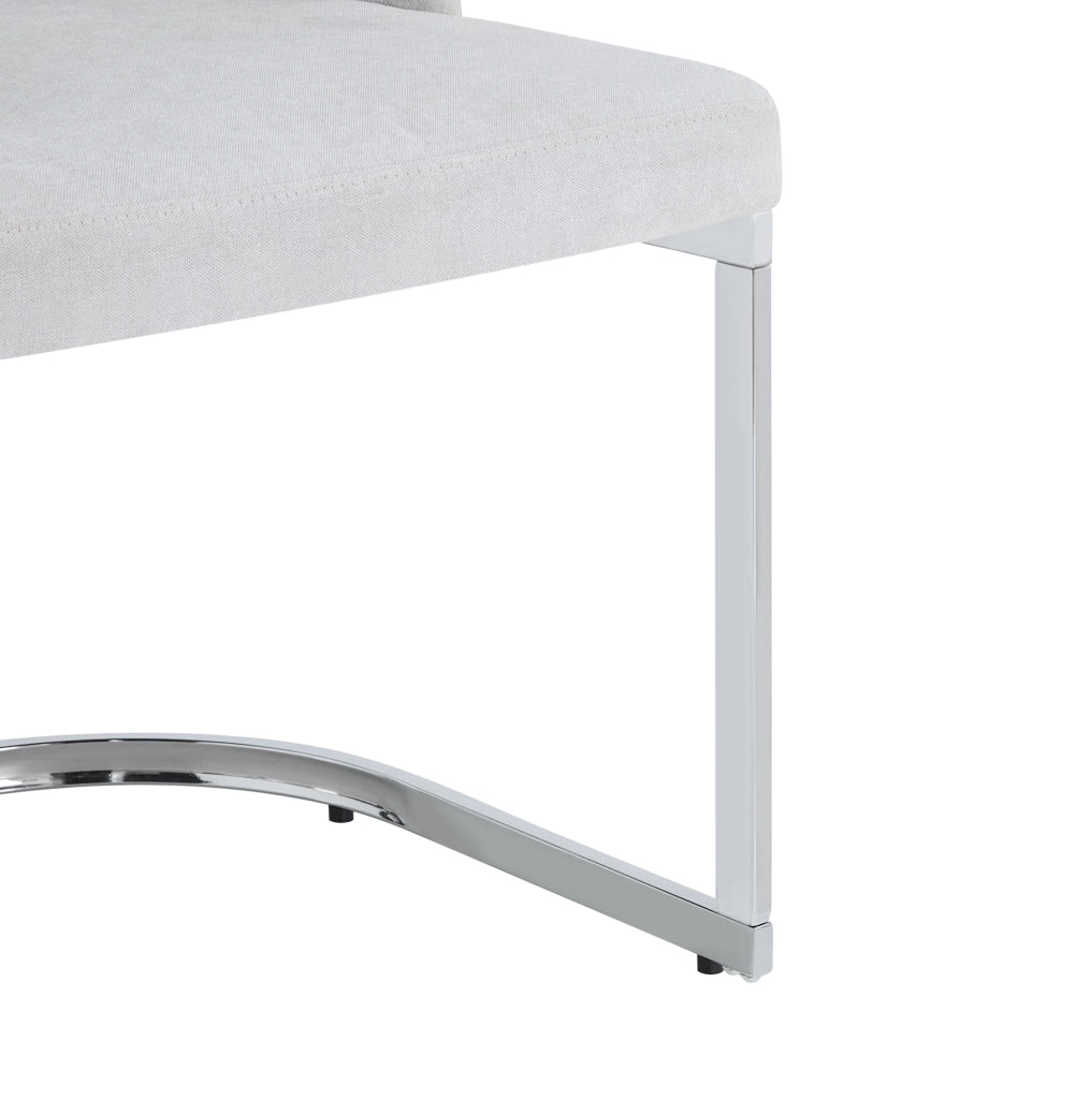 Set di 6 sedie grigie in ciniglia con gambe argentate