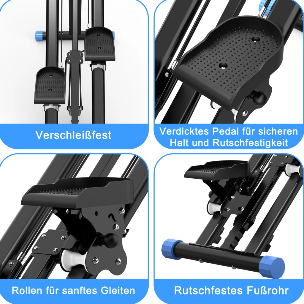 Stepper pieghevole con 3 livelli di resistenza e display, nero