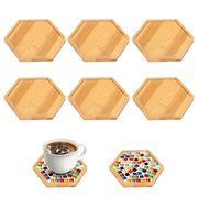 6 sottobicchieri in mosaico di bambù, esagonali, per lavori manuali