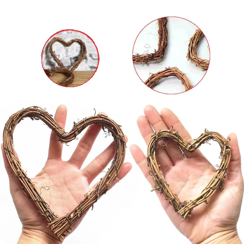 Corone di rattan, set da 3, dimensioni 10/15/20 cm, decorazione rustica per porte