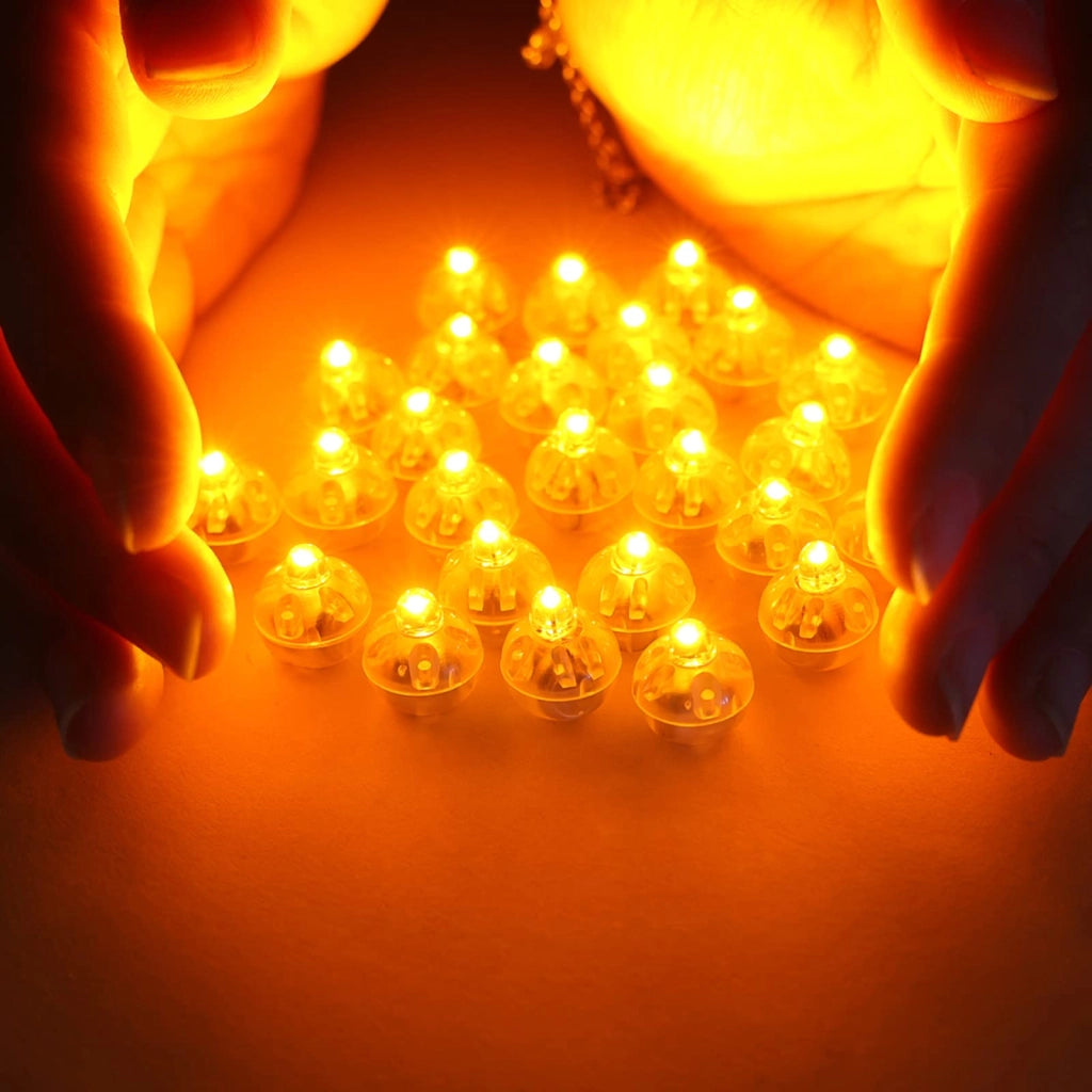 Mini luci a LED a forma di palloncino, colore giallo, confezione da 30 pezzi, diametro 1,4 cm