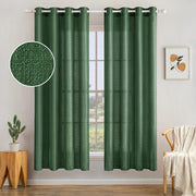 Set di 2 tende da finestra con passanti, verde scuro, 145x140 cm