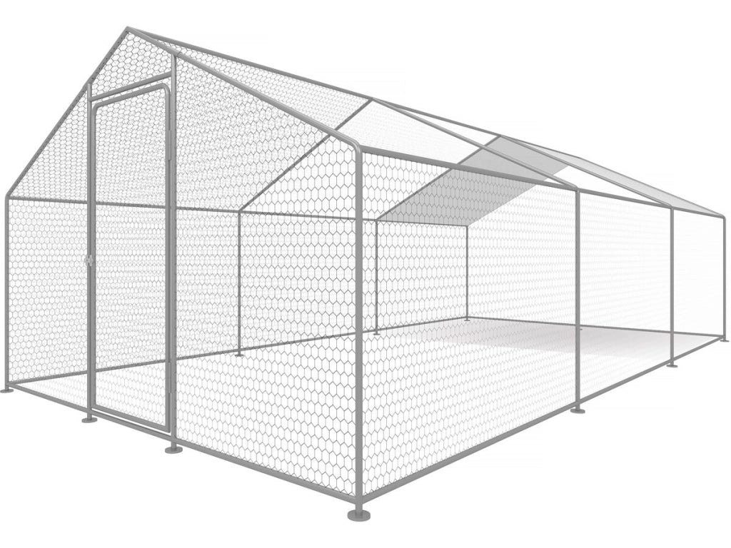 Recinto per galline 6 m² rete metallica 2 x 3 x 2 M acciaio zincato