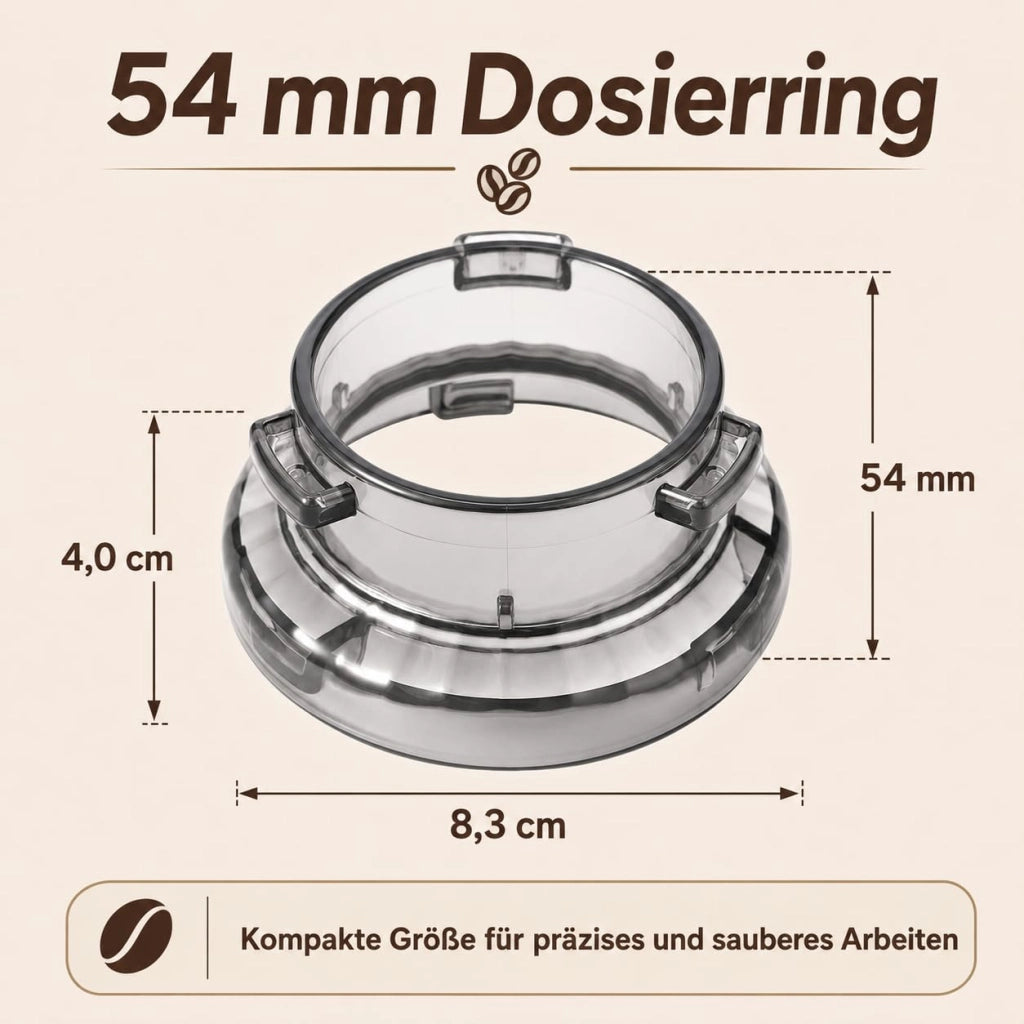 Anello dosatore da 54 mm per portafiltri, imbuto dosatore per espresso accessorio, adatto per portafiltri da 54 mm, macchine per caffè espresso, imbuto dosatore riutilizzabile