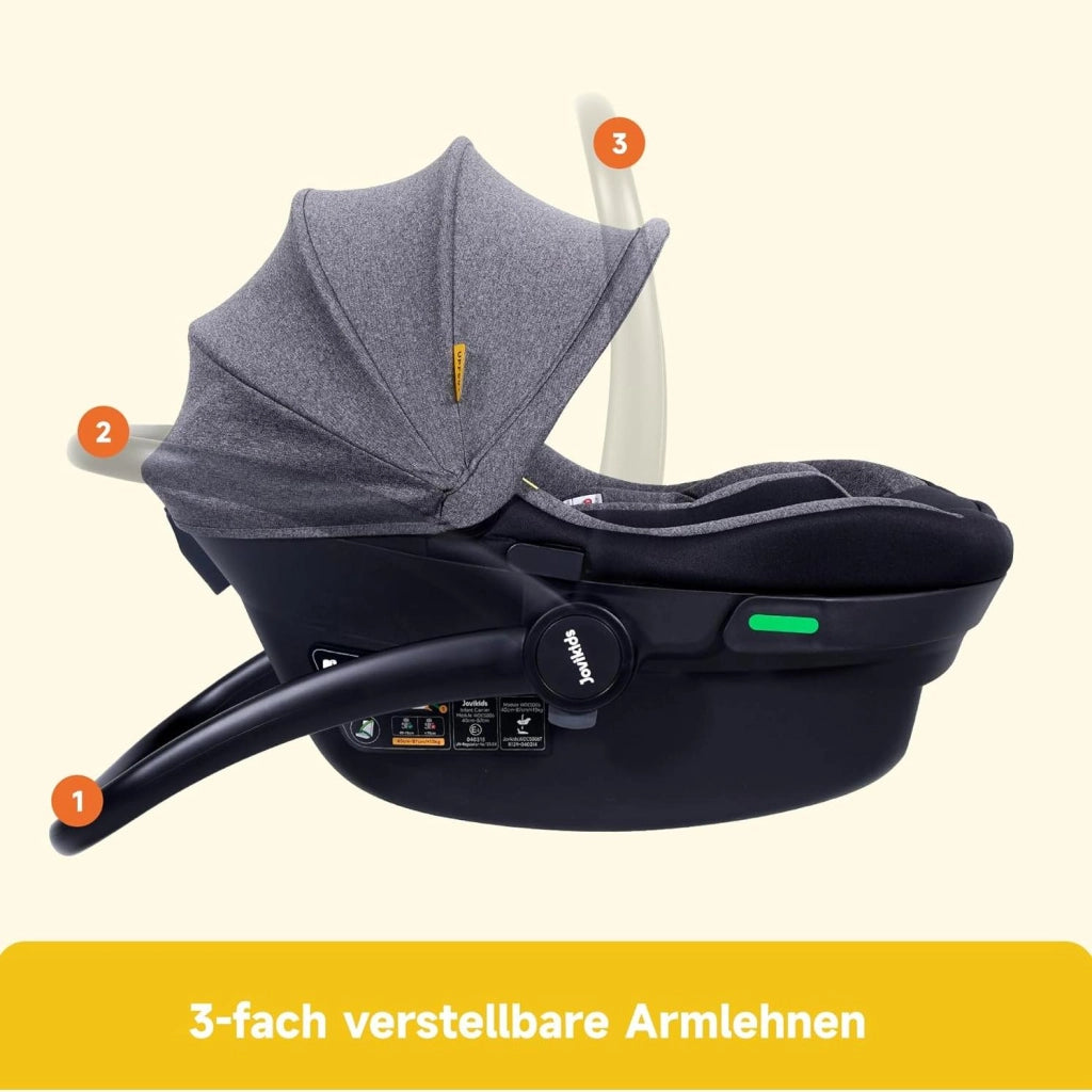 Jovikids Aria ovetto auto 40-87 cm reclinabile, nero
