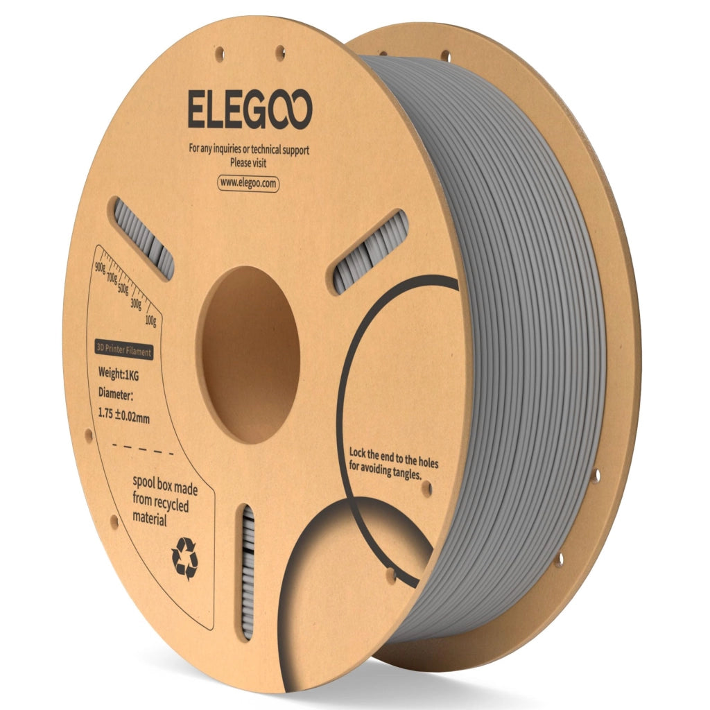 Filamento PLA 1,75 mm Grigio 1 kg, filamento per stampa 3D con precisione dimensionale +/- 0,02 mm, su bobina di cartone (2,2 lbs), compatibile con la maggior parte delle stampanti 3D FDM