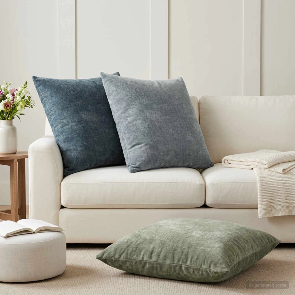 Federa 2 pz HEERLEN Verde 65 x 65 cm Tessuto Chenille 912979