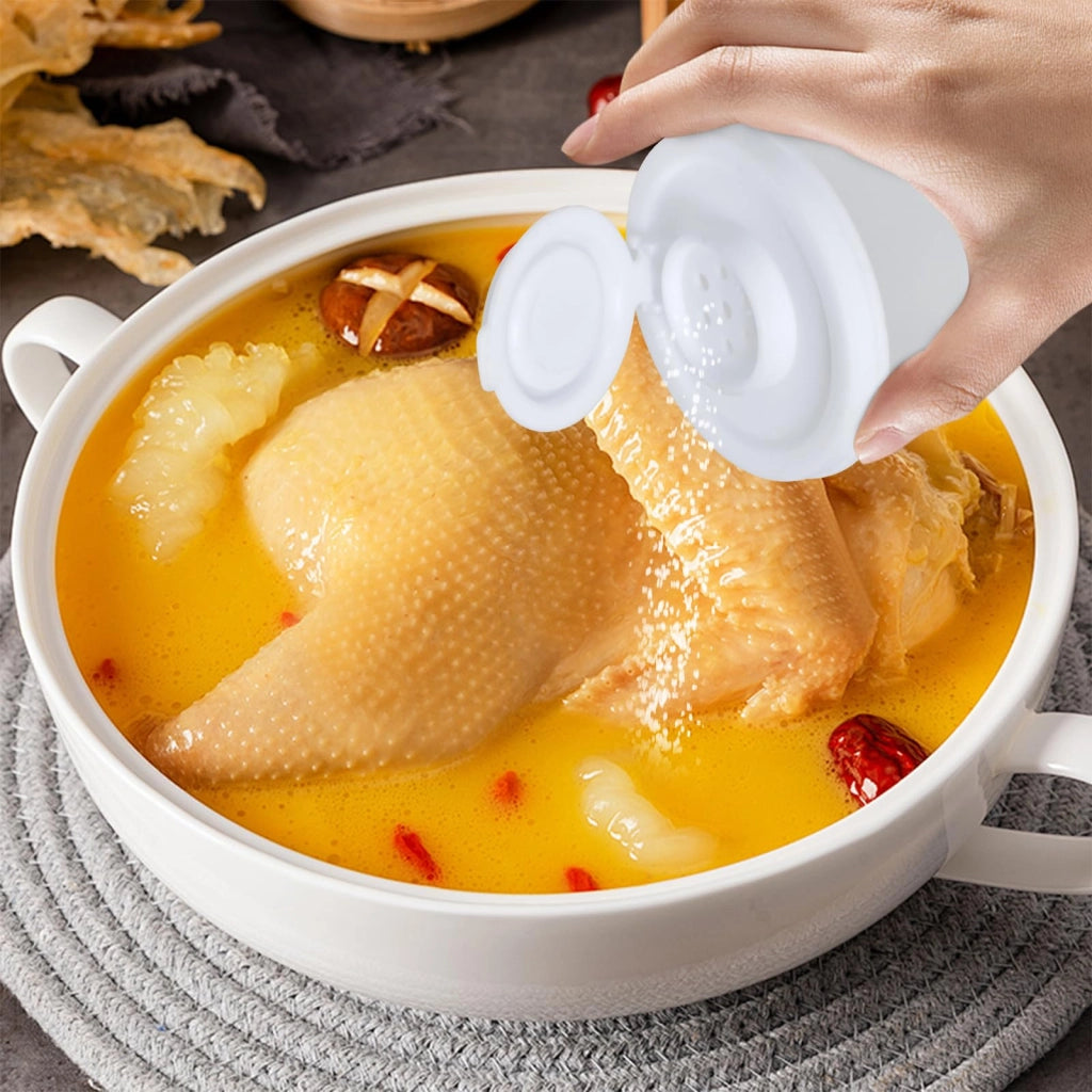 Set di 3 contenitori per sale e pepe, trasparenti, in plastica, di diverse dimensioni
