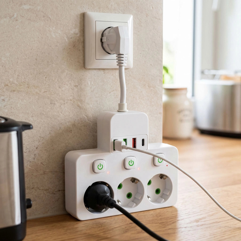 Multipresa 3 Prese + 3x Usb-a + Usb-c Jnh018 White