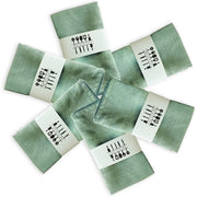Tovaglioli in tessuto, cotone e lino, set da 6, verde chiaro, 40x40 cm
