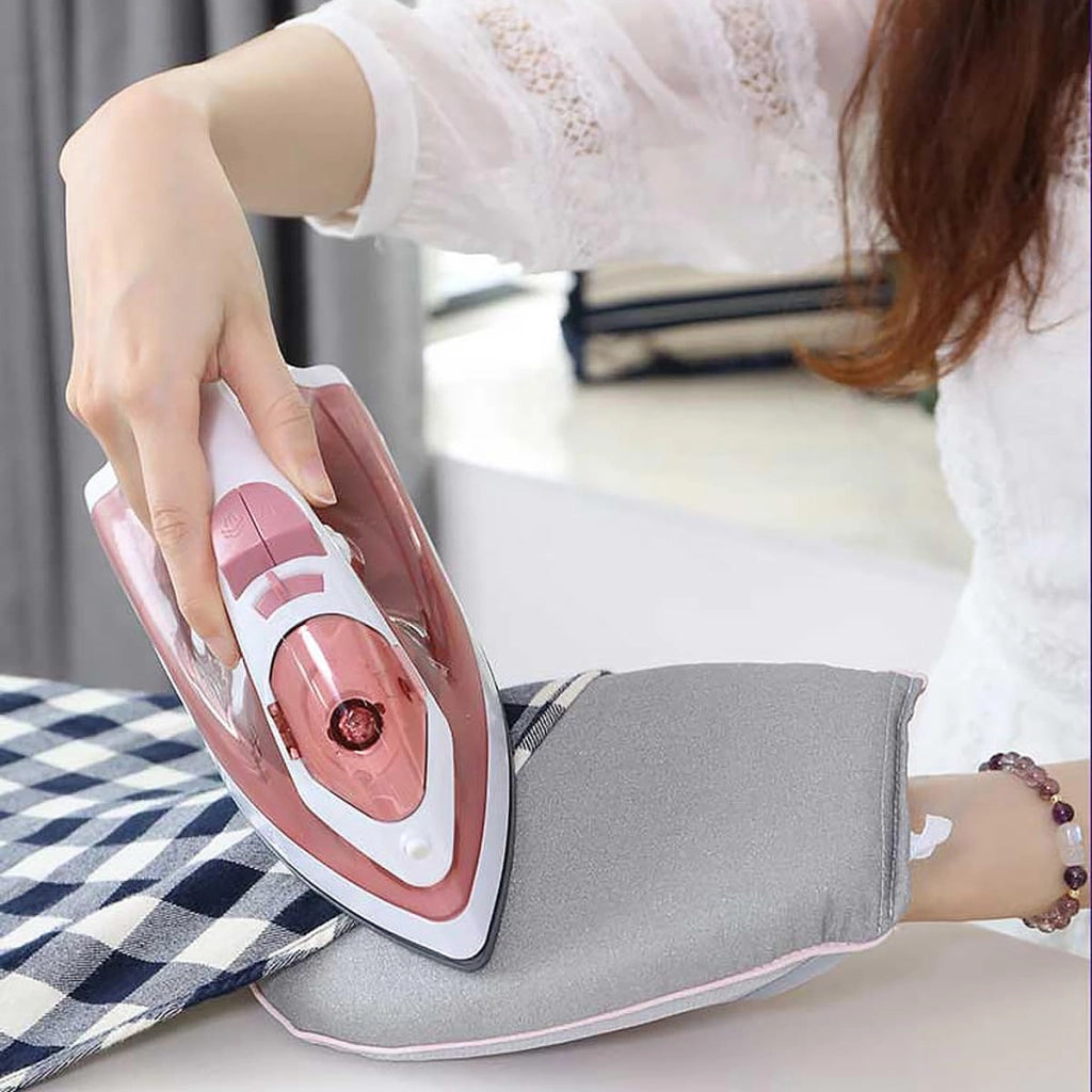 Guanto da stiro con passafili, resistente al calore, colore blu
