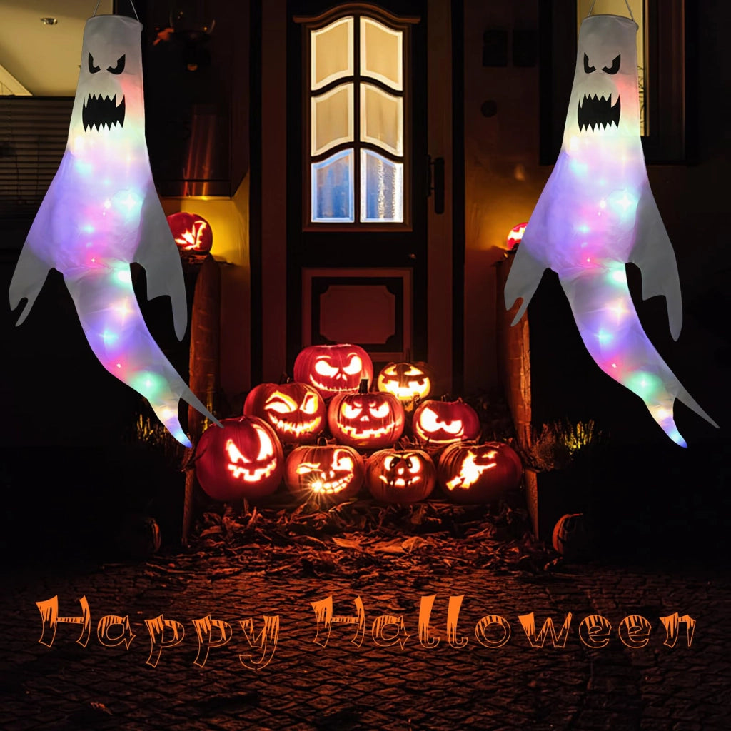 2 bandiere a forma di girandola a tema Halloween, ideali per decorazioni di interni ed esterni