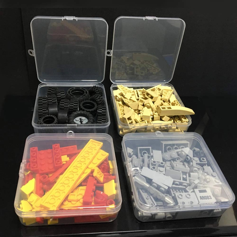 18 scatole portaoggetti trasparenti in plastica con coperchio a ribalta, 3 dimensioni, contenitori per gioielli, piccoli oggetti, carte, accessori, paillettes