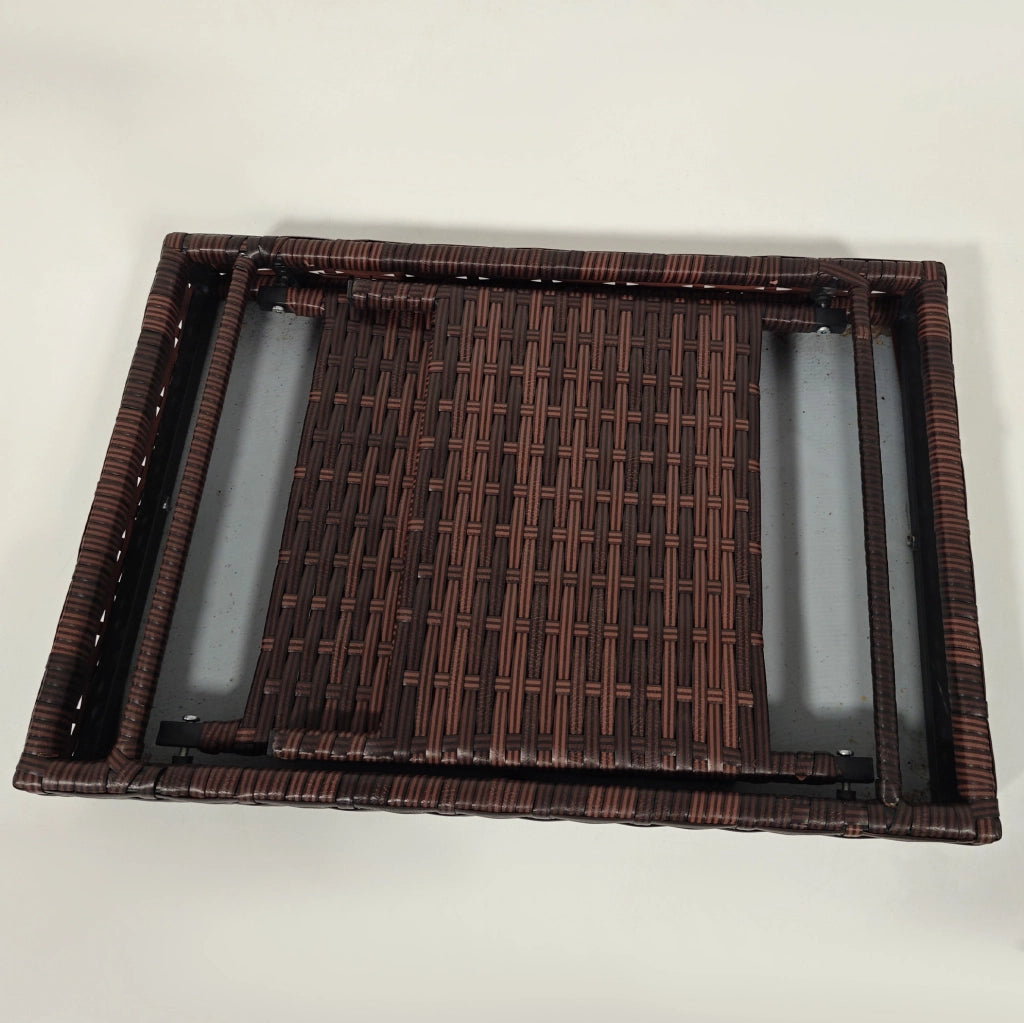 Tavolino pieghevole in rattan marrone 60 x 41 x 41 cm
