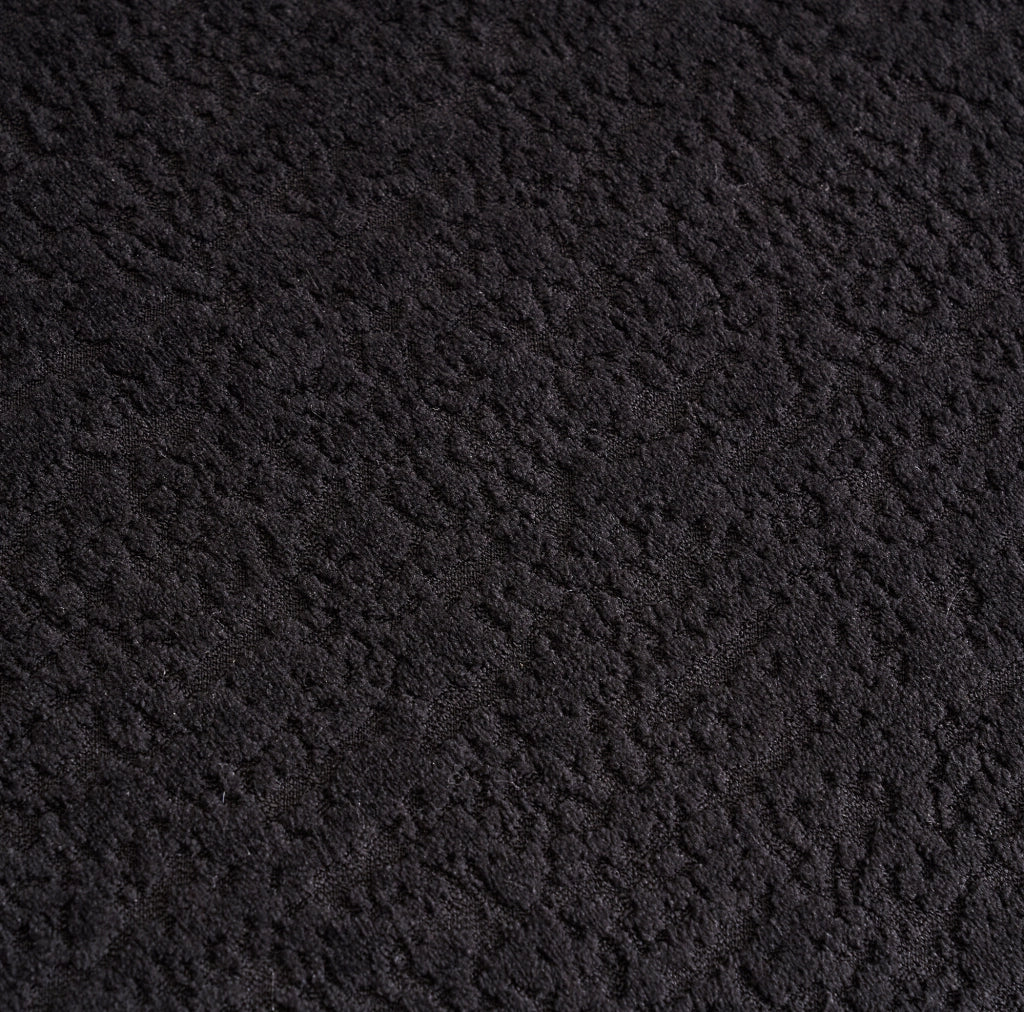Divano 2 posti curvo in ciniglia nero 155x90x67 cm senza montaggio