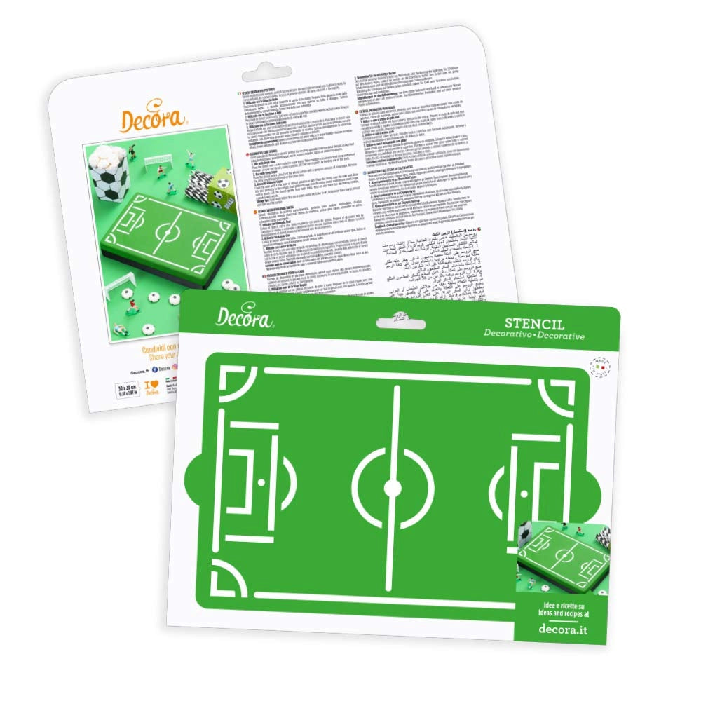 Modello trasparente in plastica per disegnare un campo da calcio, dimensioni 30 x 20 cm