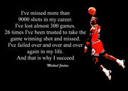 Poster sportivo NBA con citazione di Michael Jordan, formato A4 (210x297 mm)