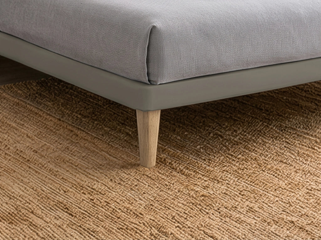 Letto 1 Piazza e Mezza con Rete Rivestita 120x200 cm Similpelle Cappuccino Tessis Testata Vertical