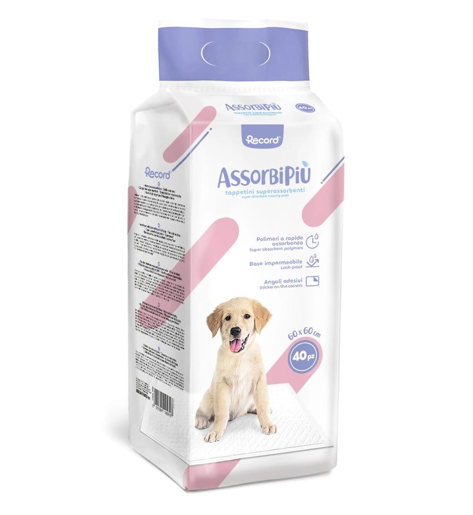 Assorbenti per cani, 60x60 cm, confezione da 40 pezzi, altamente assorbenti, resistenti allo strappo
