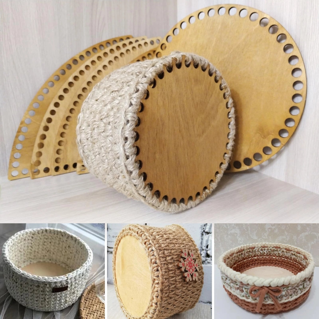Pavimenti in legno ovali per cesti fai-da-te, set da 3, legno naturale