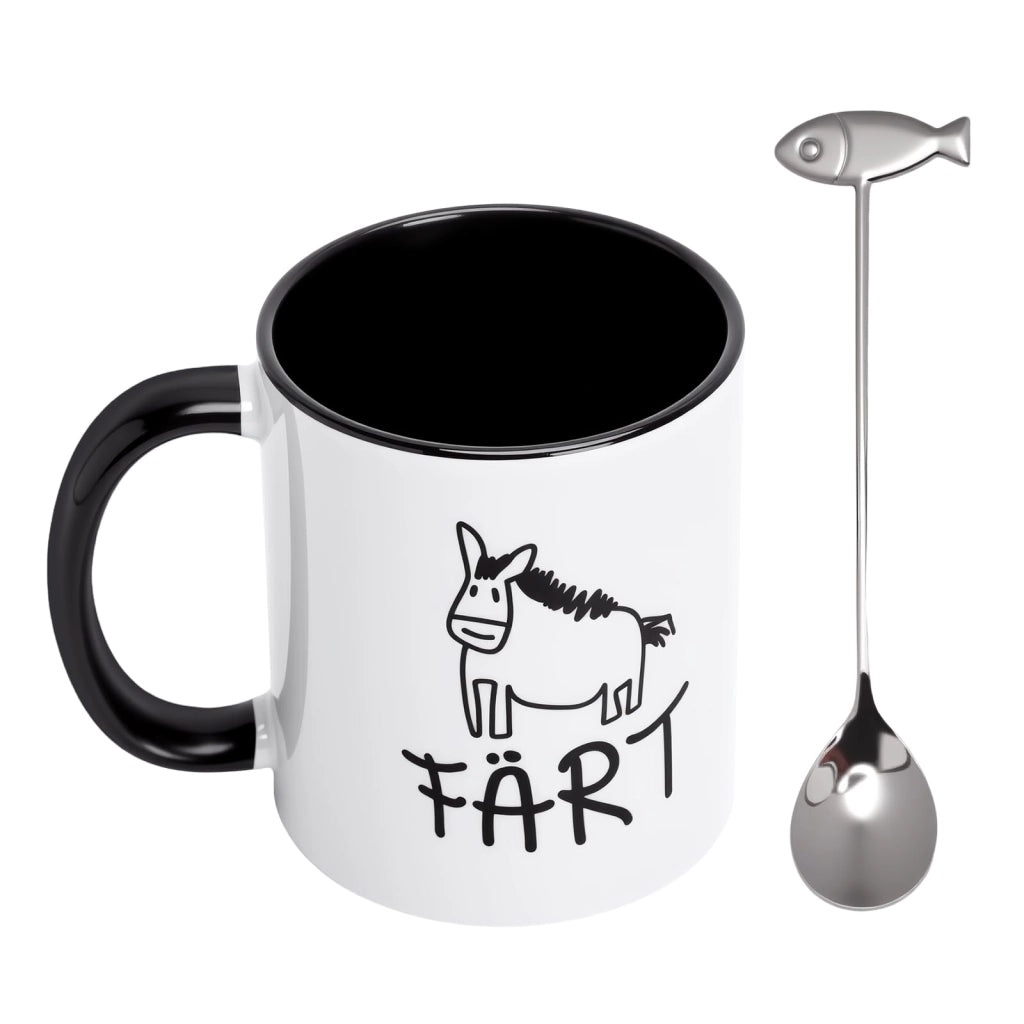 Tazza cavallo divertente, regalo per amanti dei cavalli, tazza con motto, regalo per cavalieri, ceramica, 350 ml, nera