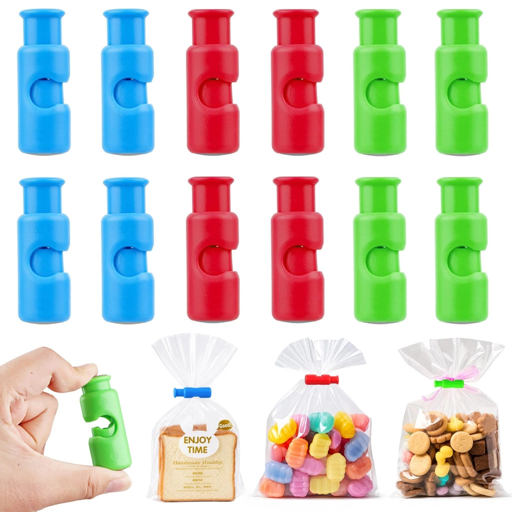 12 clip per sacchetti, chiusure per sacchetti e buste