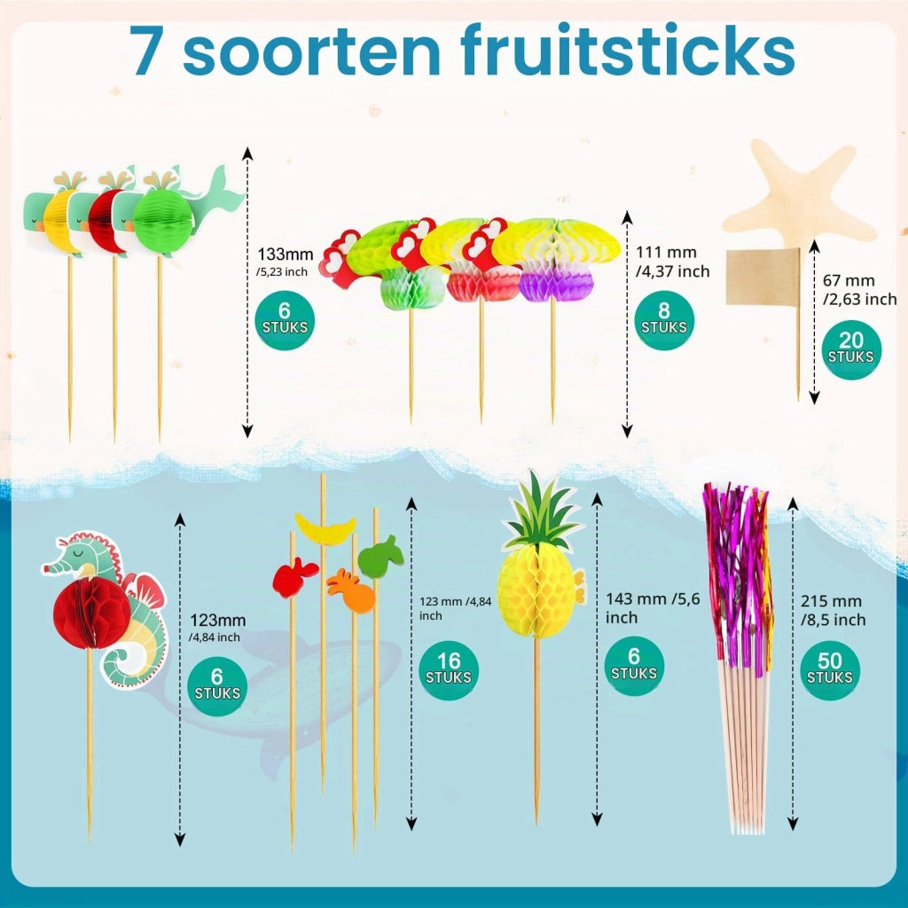 Set di accessori per cocktail da 153 pezzi, completo di cannucce, ombrellini e stuzzicadenti