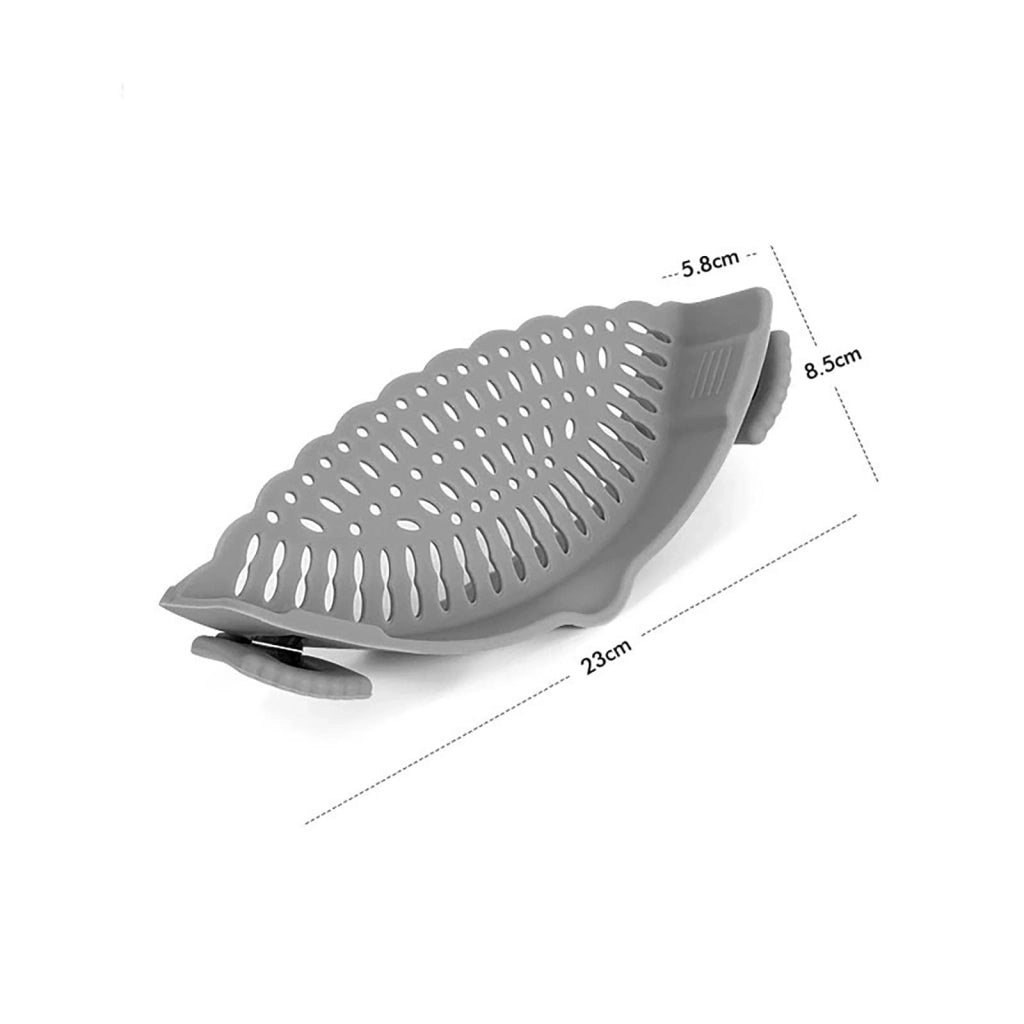 Confezione da 2 setacci in silicone con clip, pieghevoli, colore nero