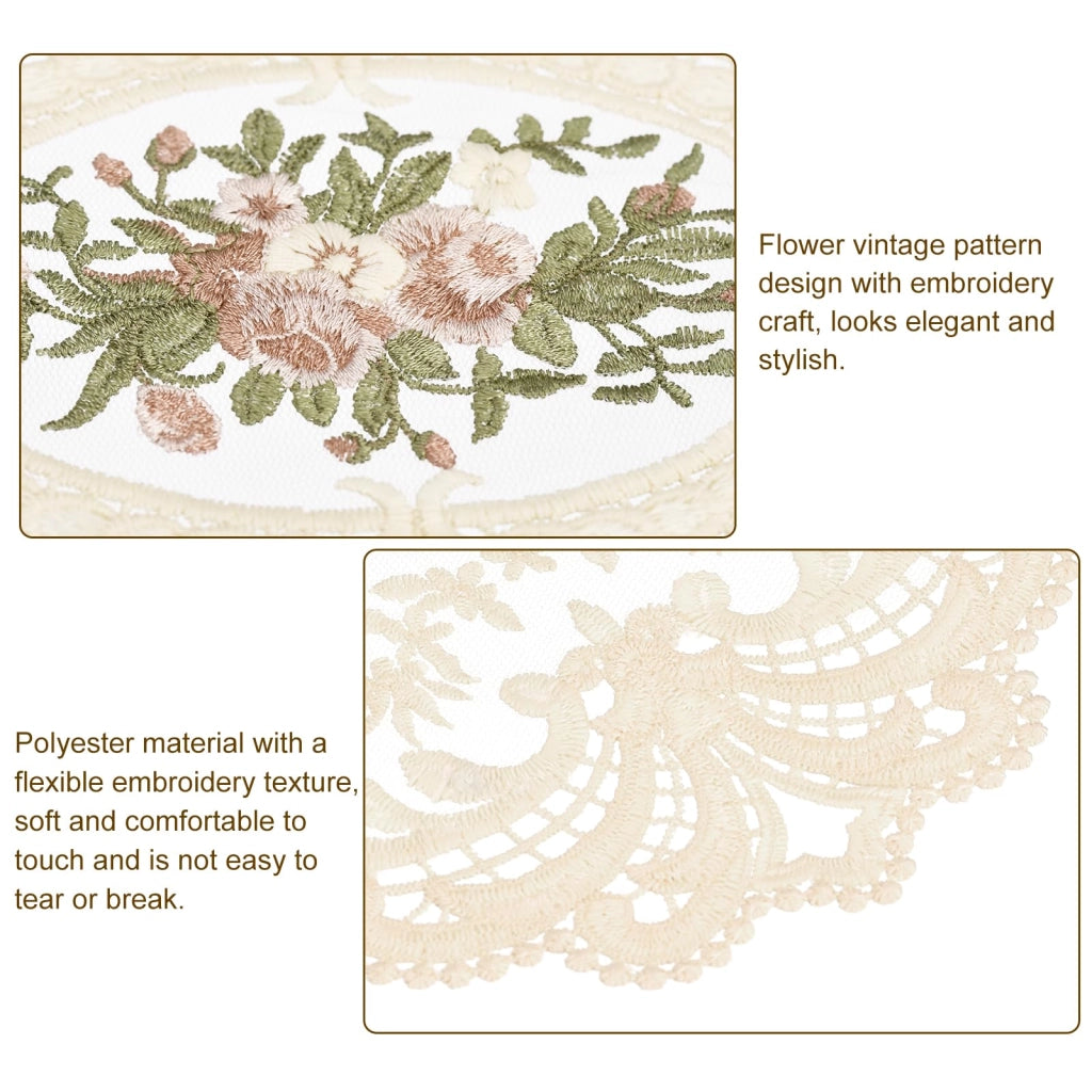 Set da 2 tovagliette ovali, colore beige, dimensioni 30x40 cm